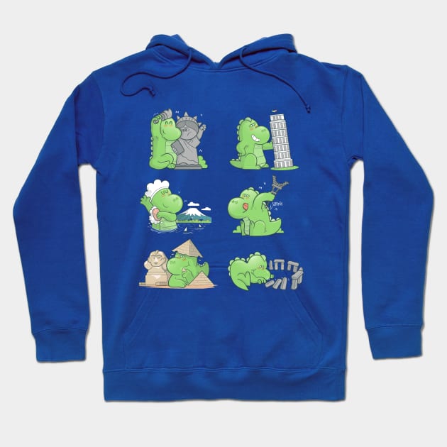 Monster Goes Traveling Hoodie by Queenmob